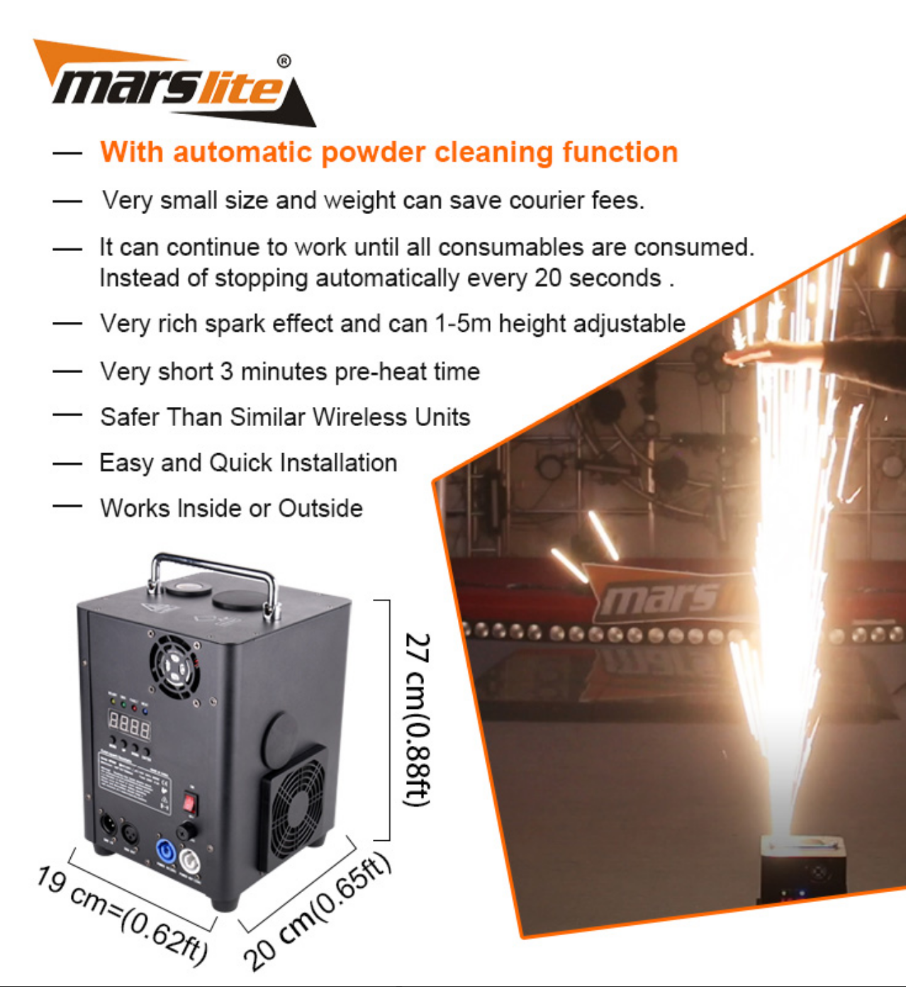 600w Cold Spark Machine - Effects  View 3