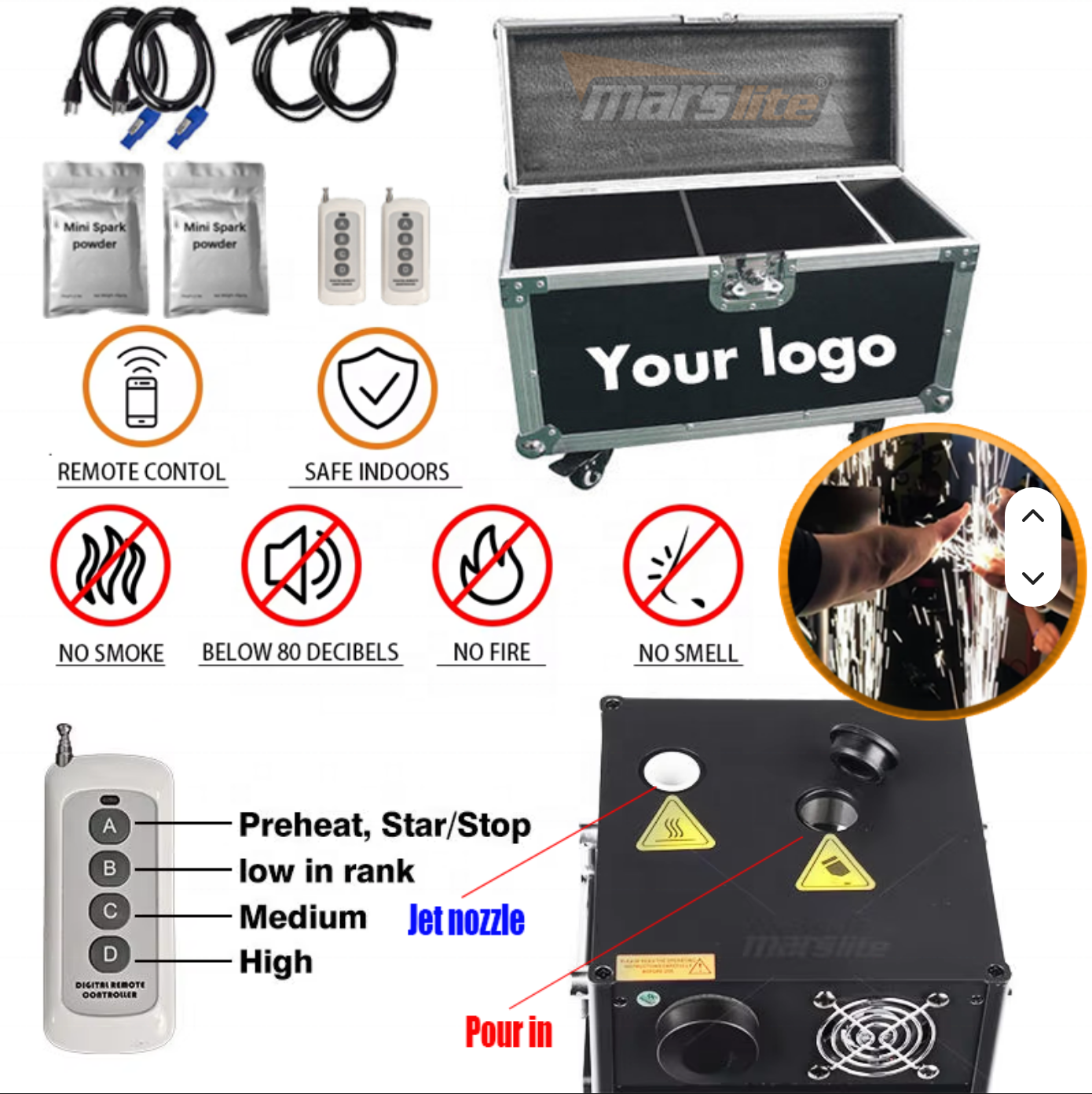 750w Cold Spark Machine - Effects  View 5
